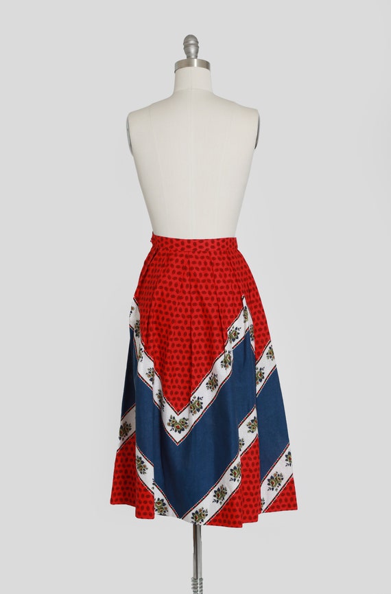 Lanz floral skirt | Vintage 50s 60s red, white an… - image 8