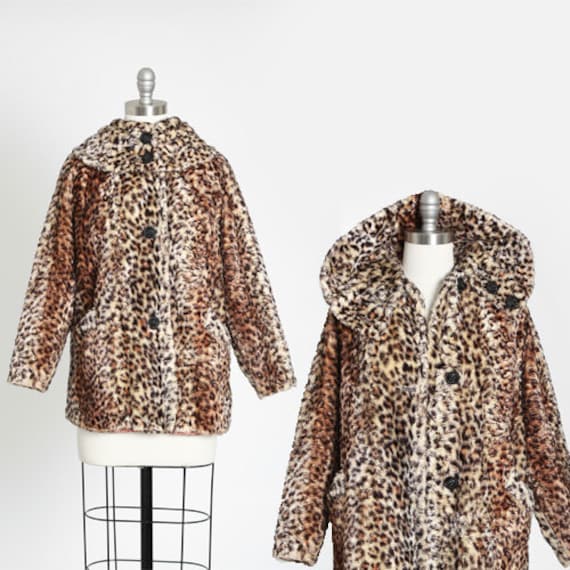 Leopard print coat | Vintage 60s faux fur Leopard