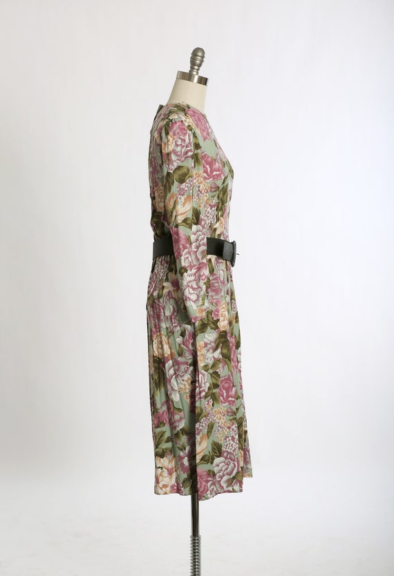 Vintage 90s floral rayon midi dress - image 6