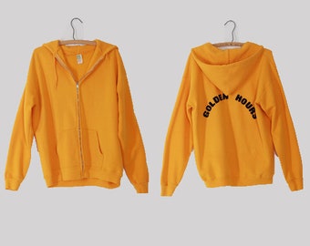 Golden hour hoodie | Vintage 1970s yellow hoodie sweatshirt