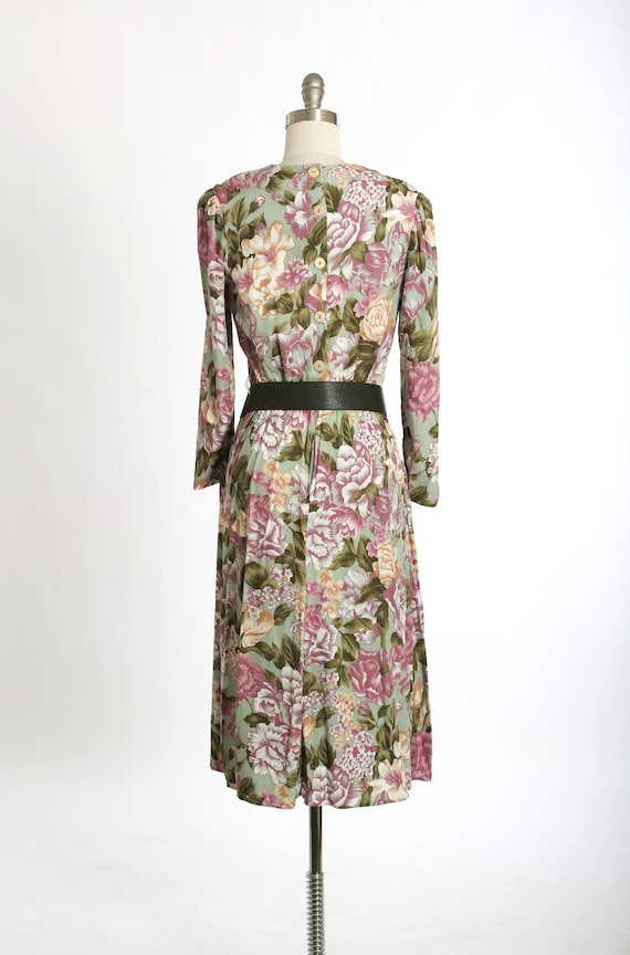 Vintage 90s floral rayon midi dress - image 8