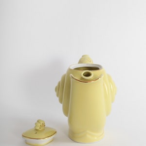 Vintage HALL snail navtilus yellow ceramic teapot image 5