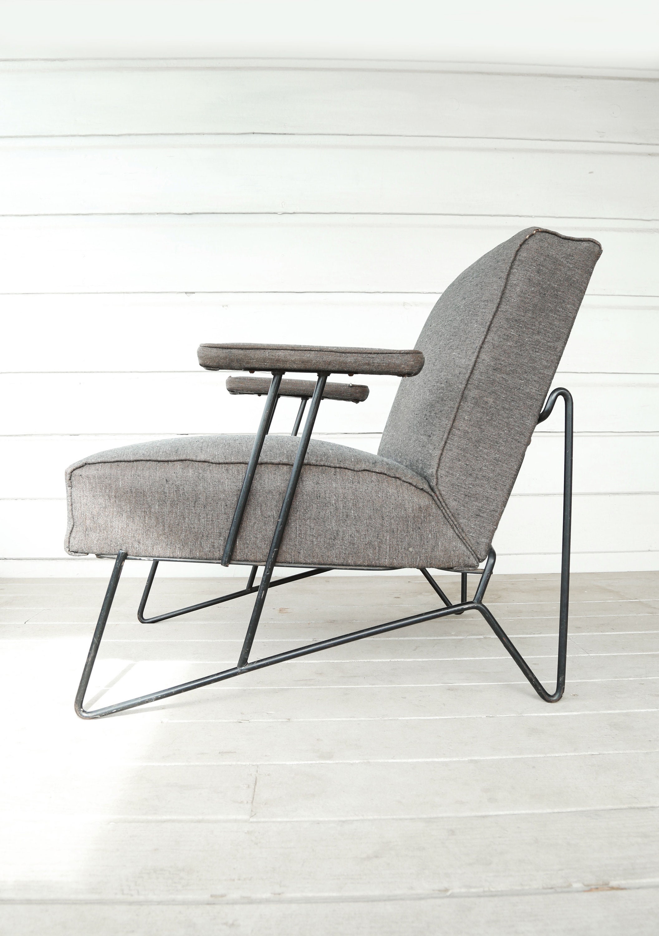 Rare Vintage Mid Century Modern Southern Cross Iron Chair