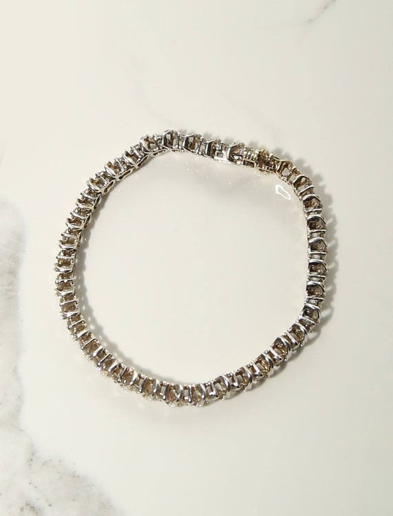 Vintage 14k gold diamond tennis bracelet - image 9