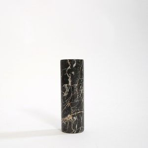 Vintage black Carrara Marble Italian bud vase image 5