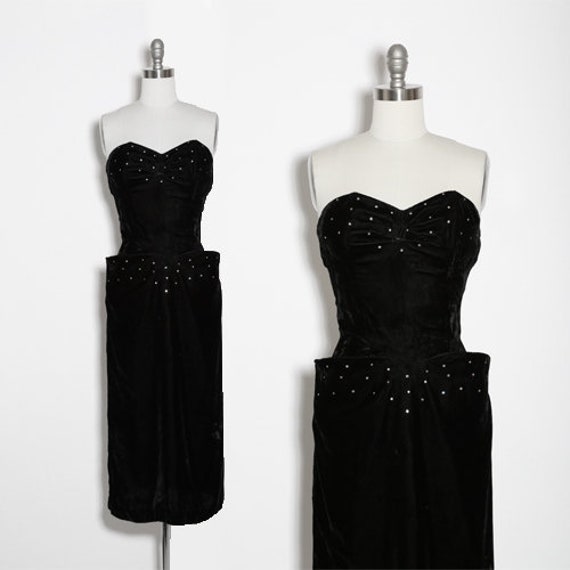 J'Adore velvet dress | Vintage 40s black rayon vel