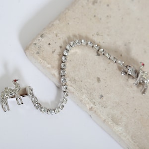 50s rhinestone camel sweater chain | 1950s sweater clip