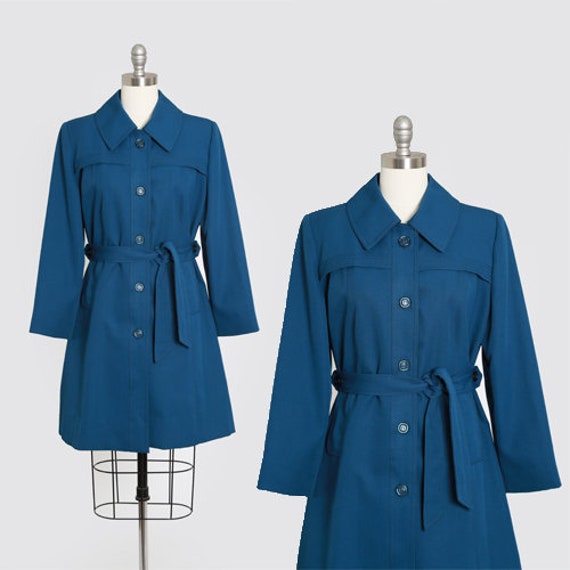 70s blue raincoat