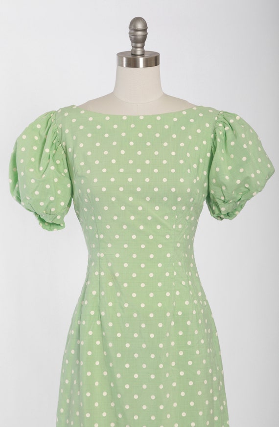40s puff sleeve dress | Vintage 1940s polka dot m… - image 3
