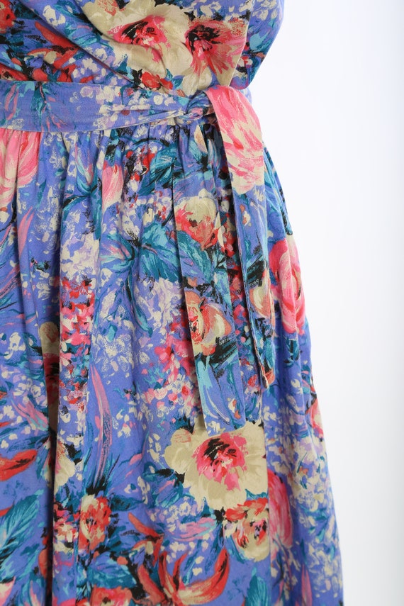 80s floral cotton tank midi dress - image 5