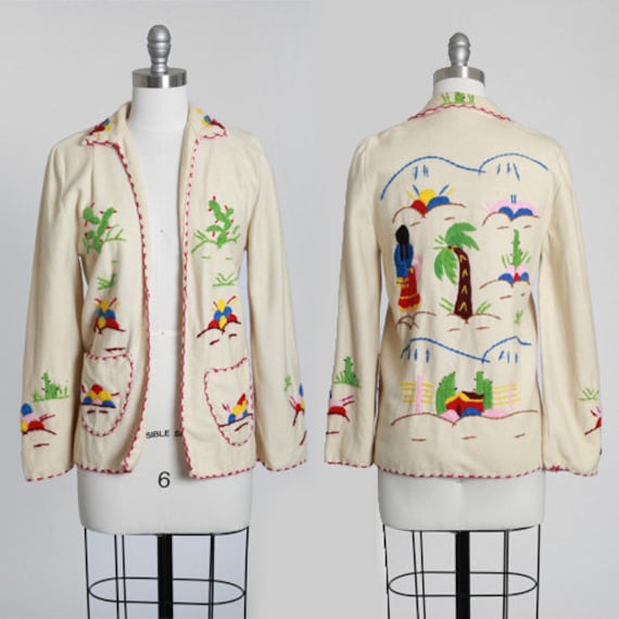 40s Mexican wool Jacket | Vintage 40s Mexican Souv