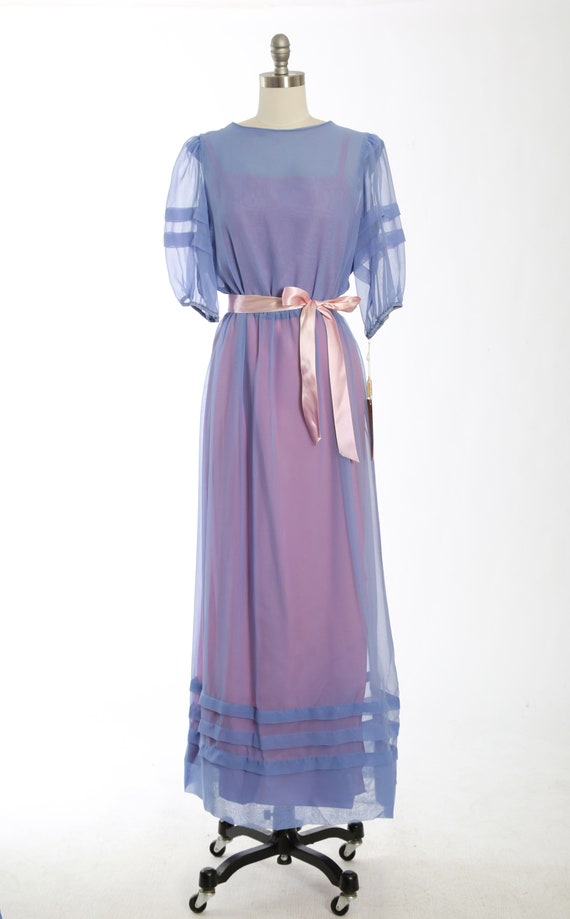 Vintage 70s chiffon maxi dress | 1970s deadstock … - image 7