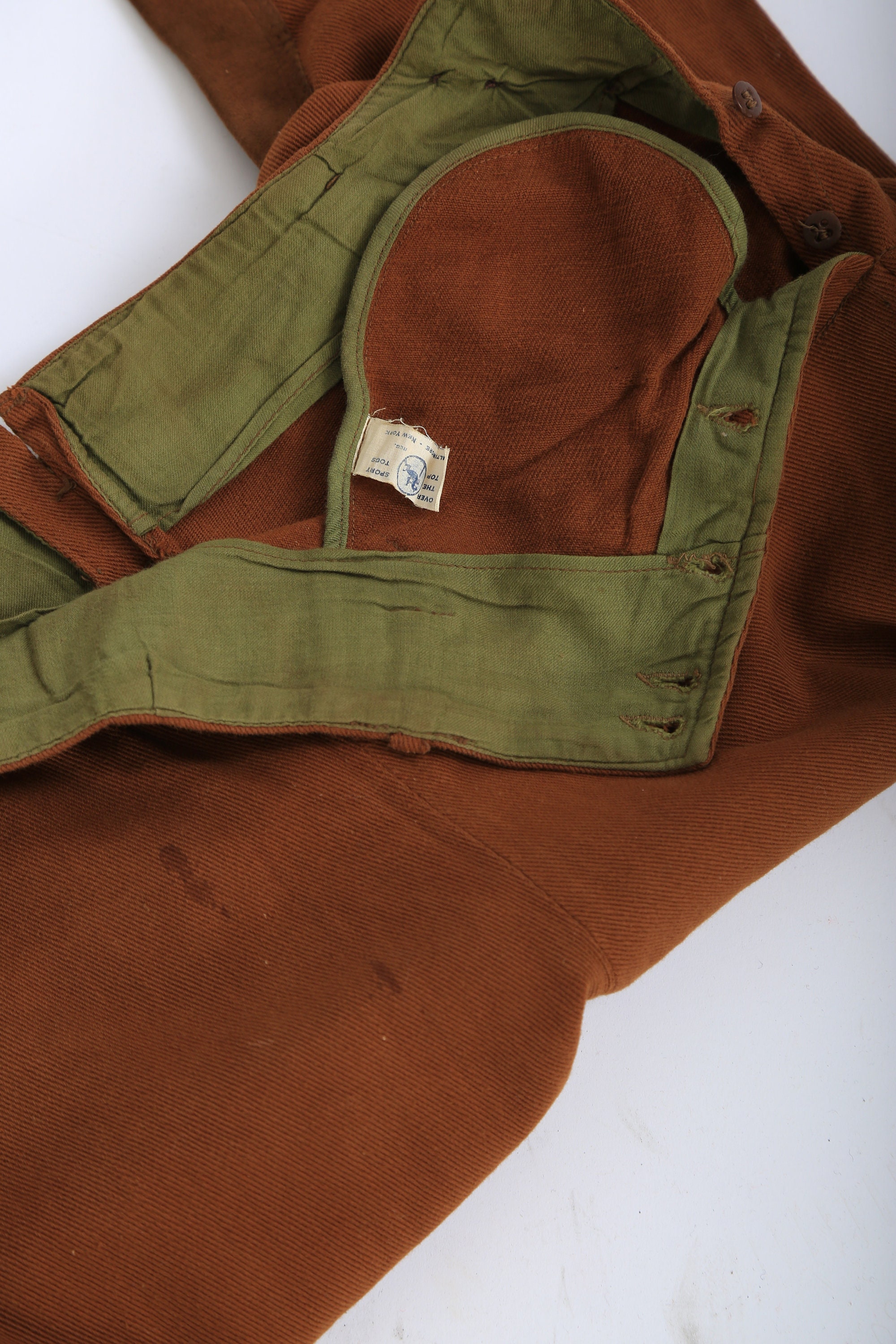 Pantalon D'Équitation Vintage Marron Années 1940 Taille 30