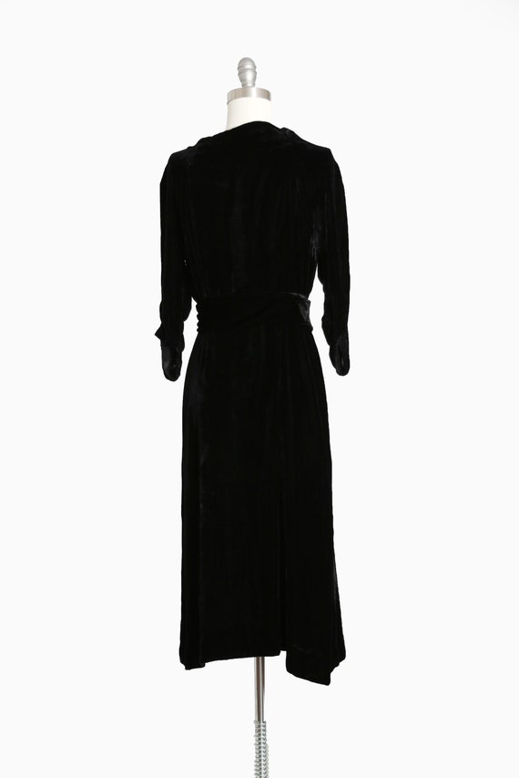 40s black silk velvet dress | Antique Vintage 194… - image 7