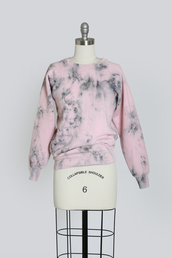 80s pink ice dyed sweatshirt | Vintage 1980s tie d