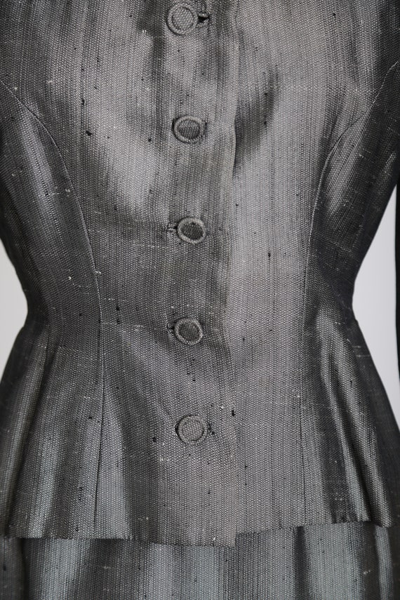 40s 2pc suit | Vintage 1940s silver dress suit - image 3