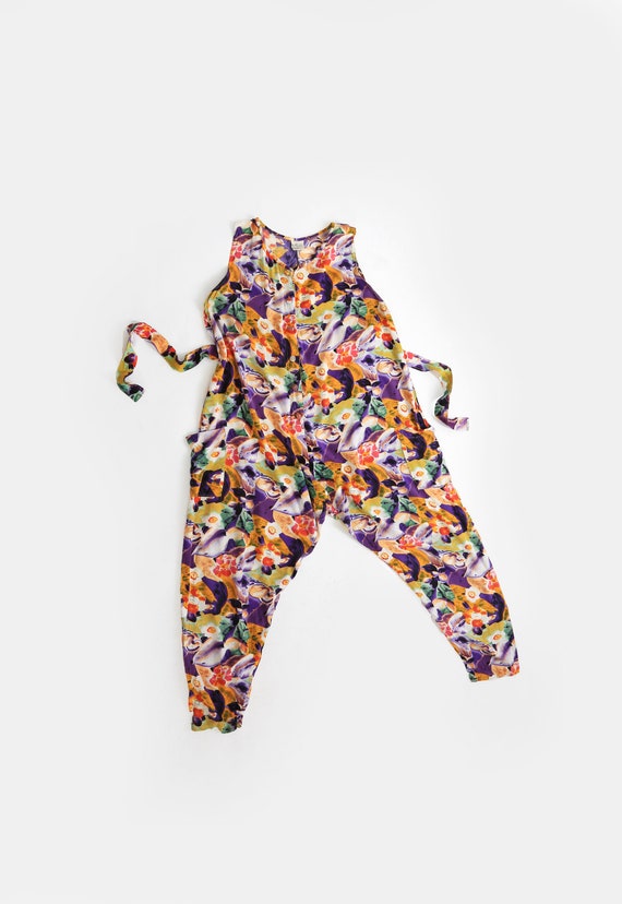 90s floral jumpsuit | Vintage 1990s rainbow flora… - image 3