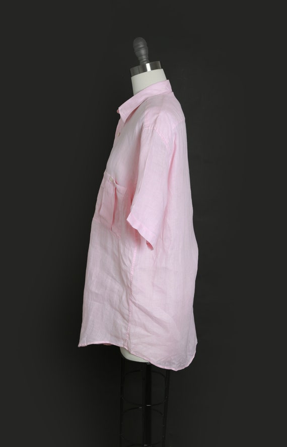 Vintage 90s Saks fits Avenue pink linen blouse - image 7