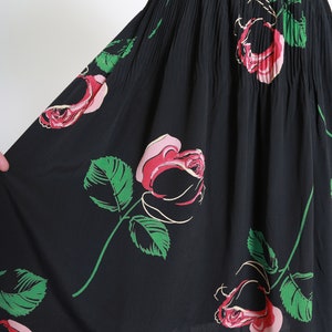 40s rose dress Vintage 40s black floral Appliqué rose midi dress image 5