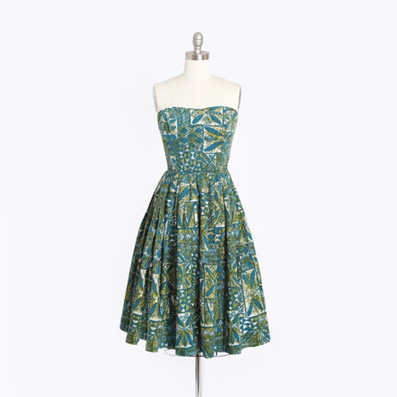 Surf riders Hawaiian Dress Dress | Vtg 50s Surfri