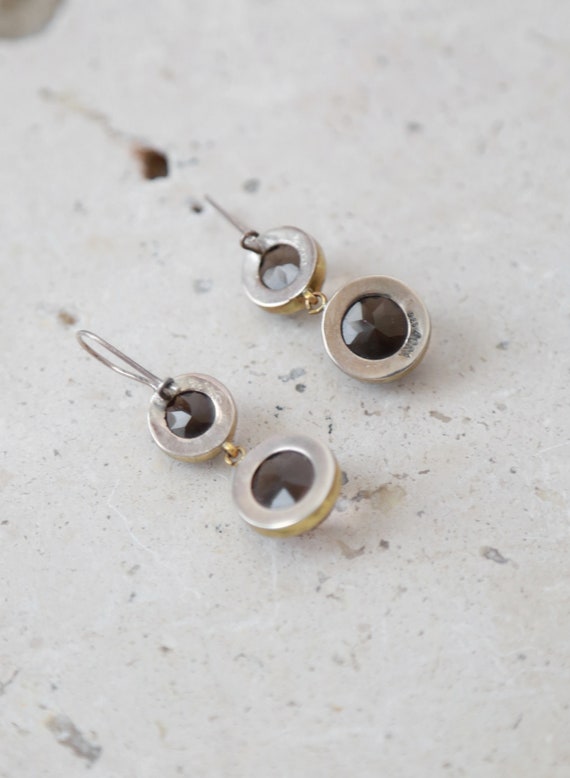 BORA Smoky quartz gold sterling silver earrings - image 4