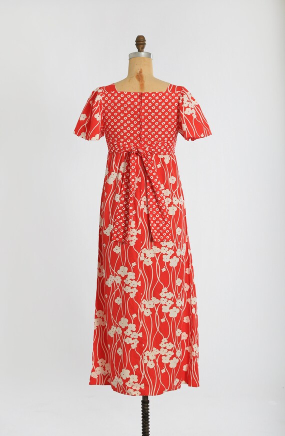 70s floral maxi dress | Vintage 1970s red floral … - image 9