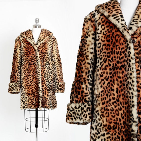 50s leopard print fur coat | Vintage 1950s sheeps… - image 1