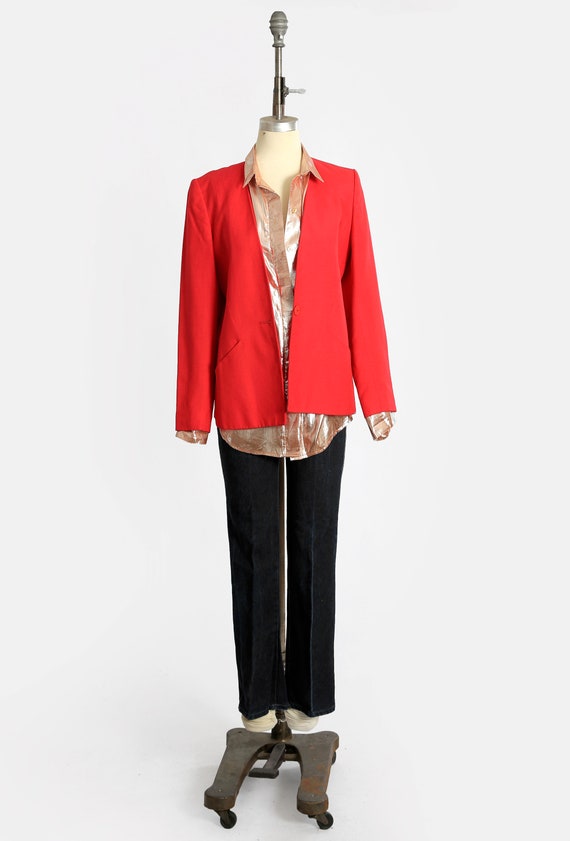 Vintage Austin Hill Hot Pink woven Blazer - image 9