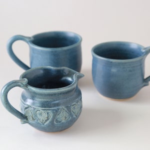 vintage Stoneware heart cups set image 8