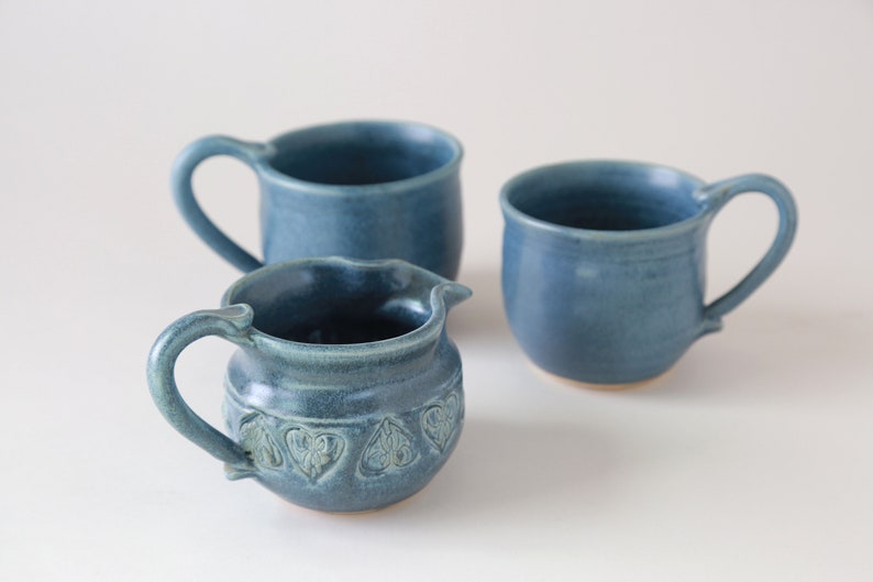 vintage Stoneware heart cups set image 8