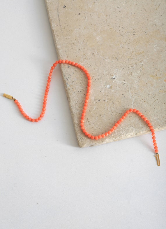 Vintage genuine coral beaded necklace - image 2