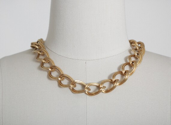 Vintage 90s Chunky Gold Chain Necklace - Etsy