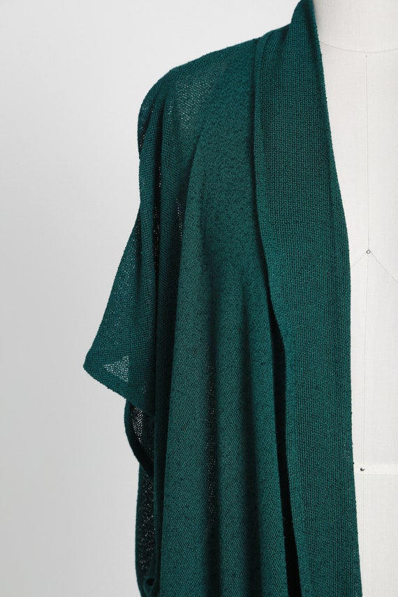 Vintage 90s forrest green knit fringe cardigan sw… - image 3
