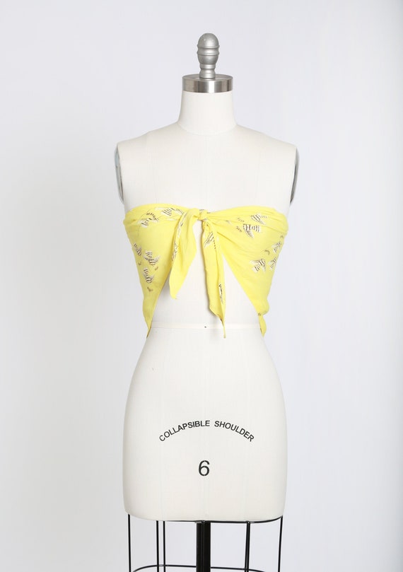 Angelfish scarf | Vintage 40s rayon tropical print