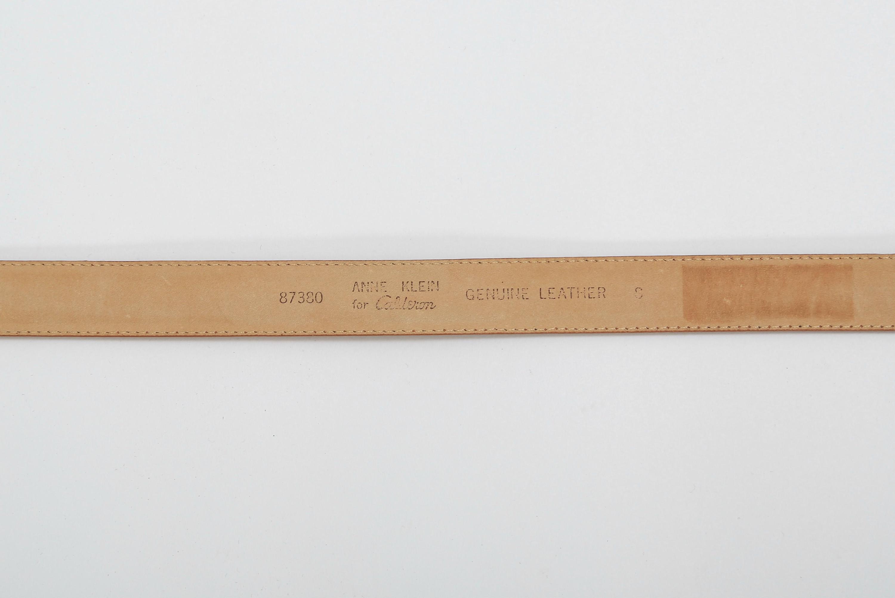 Anne Klein Georgeous Brown Leather Belt Vintage Anne Klein Brown Leather Belt Sz. S - Etsy main image 2