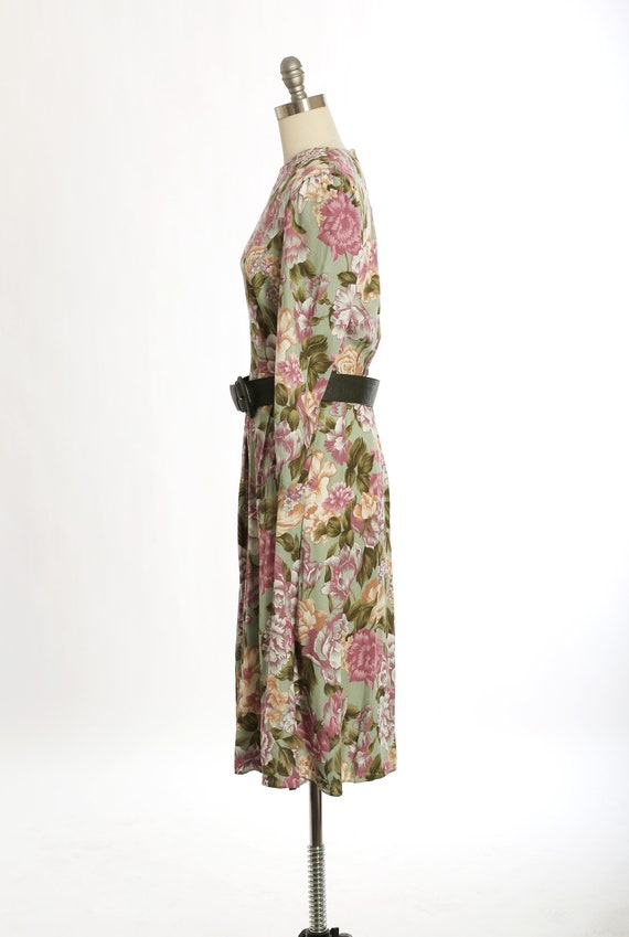 Vintage 90s floral rayon midi dress - image 7