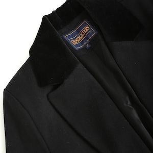 90s black wool coat Vintage 1990s PENDLETON black velvet Merino wool long oversized coat image 9