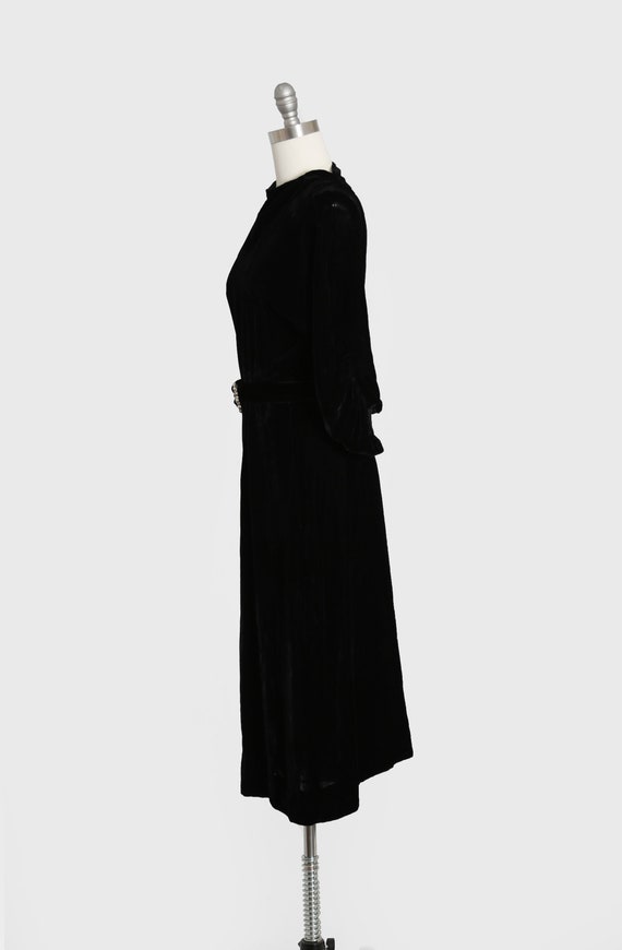 40s black silk velvet dress | Antique Vintage 194… - image 6