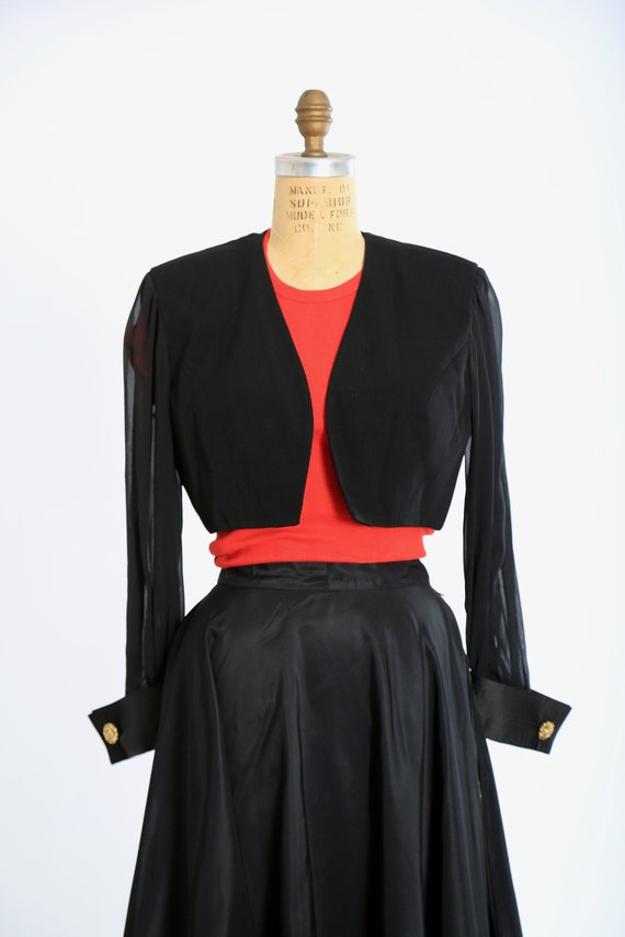 Vintage Bill Blass evening black bolero jacket - image 2