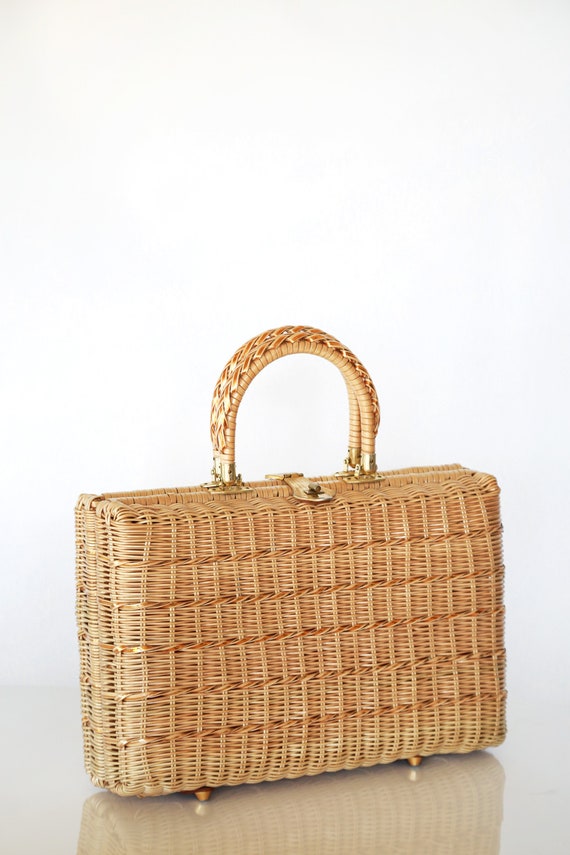 Adrian's wicker purse | Vintage 50s 60s woven gold