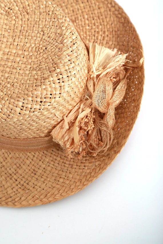 90s natural straw sun hat - image 2