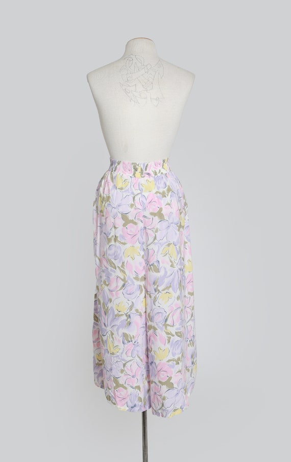 vintage 1990s pastel floral gaucho pants - image 7