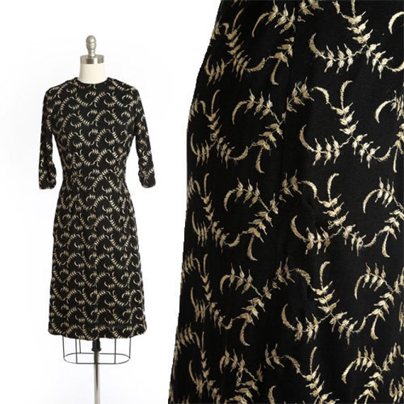 Falling Leaf dress | Vintage 50s 60s embroidered … - image 1