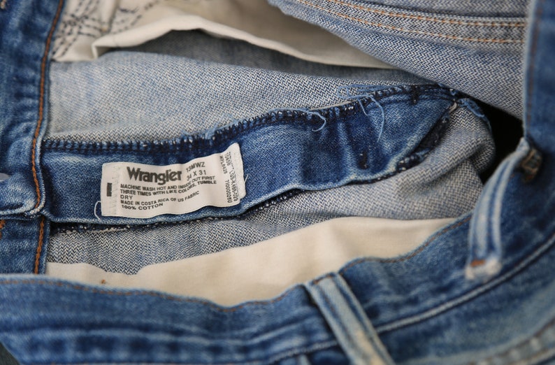 Jaren 90 Wrangler-denimjeans 33 x 30 1/2 afbeelding 4