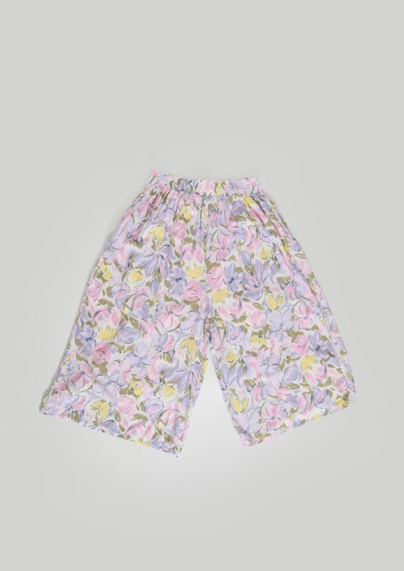 vintage 1990s pastel floral gaucho pants - image 3