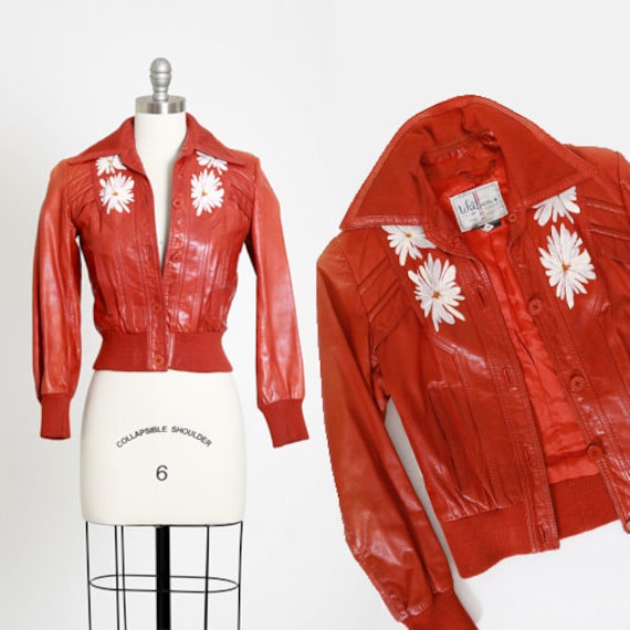 Wilsons leather floral jacket | Vintage 70s Wilson