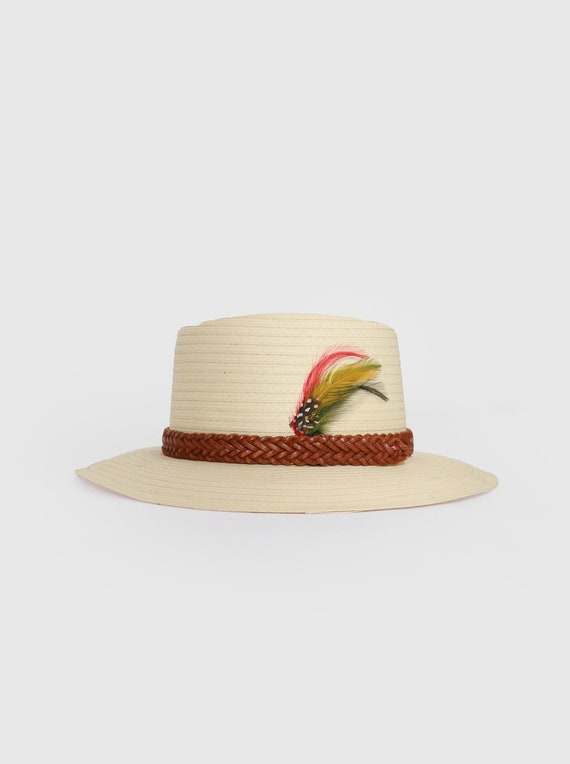 Vintage straw Panama hat | straw telescope hat