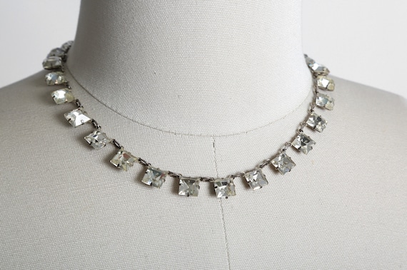 シルバー ペンダント ☆ ビンテージ カットガラス ネックレス 未使用