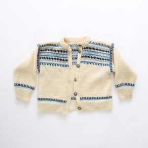 Suéter nórdico Fair Isle / Cárdigan nórdico vintage para niños de los años 40 y 50 / Cárdigan nórdico de lana de los años 40