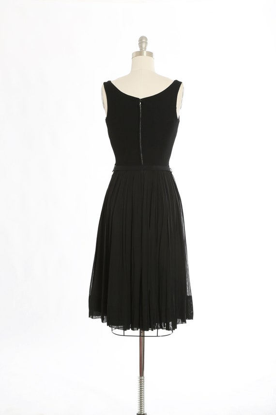 Vintage 50s black knit silk mini dress - image 7